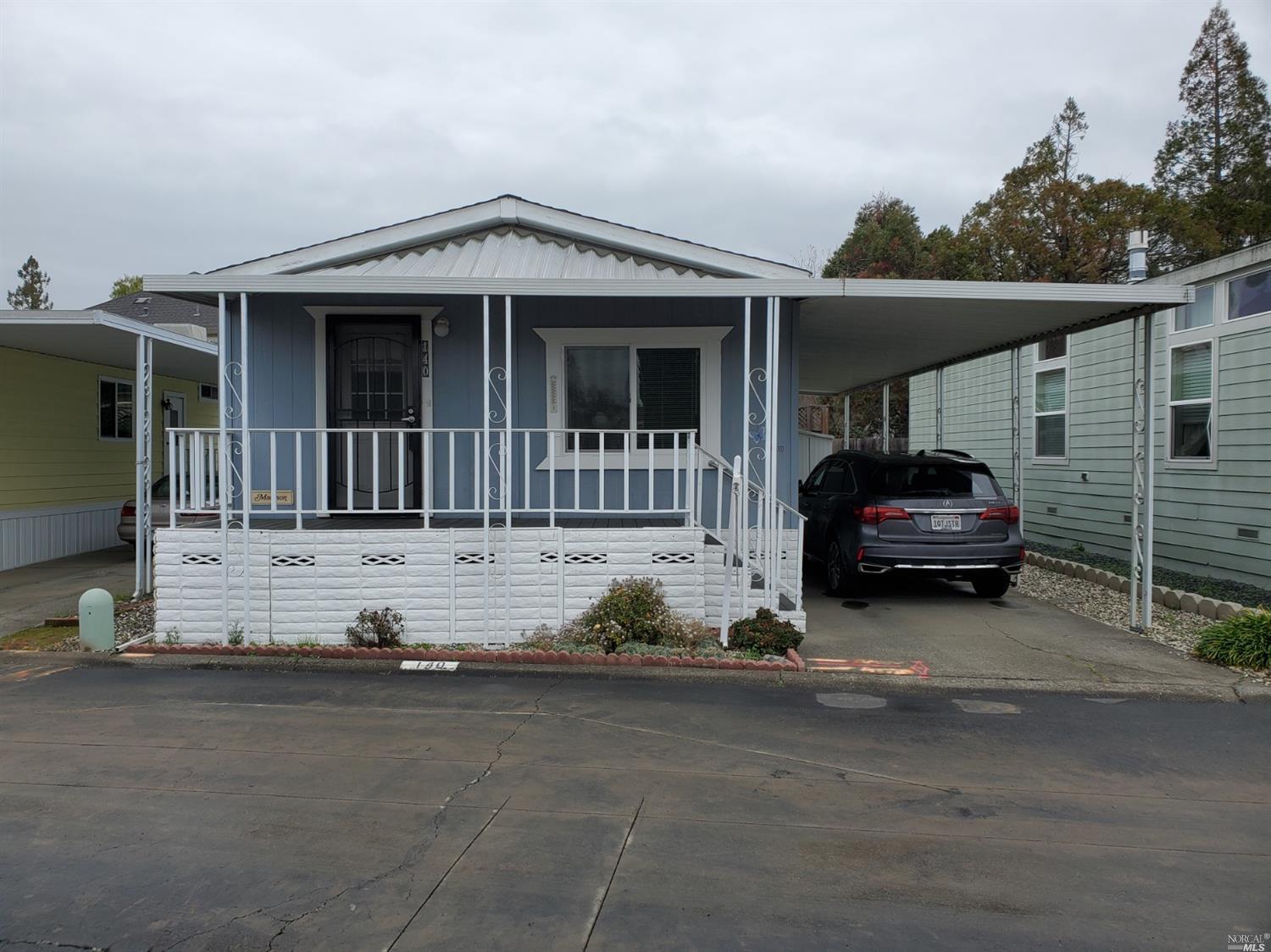 a car parked in front of a house