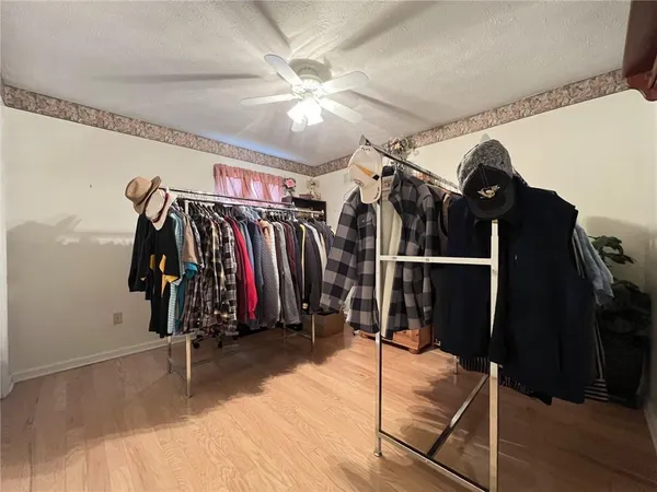 a view of a room with walk in closet