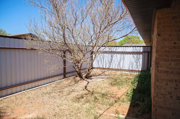 a view of backyard of the house