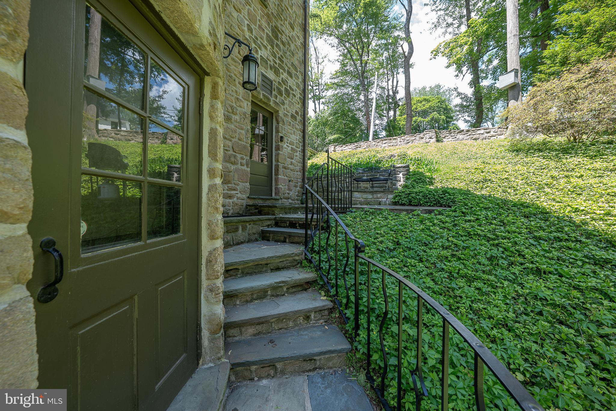 1187 Rydal Road Rydal, PA 19046 - Photo 44 of 53 Slate Pathway to Kitchen Door, Ornate Iron Work