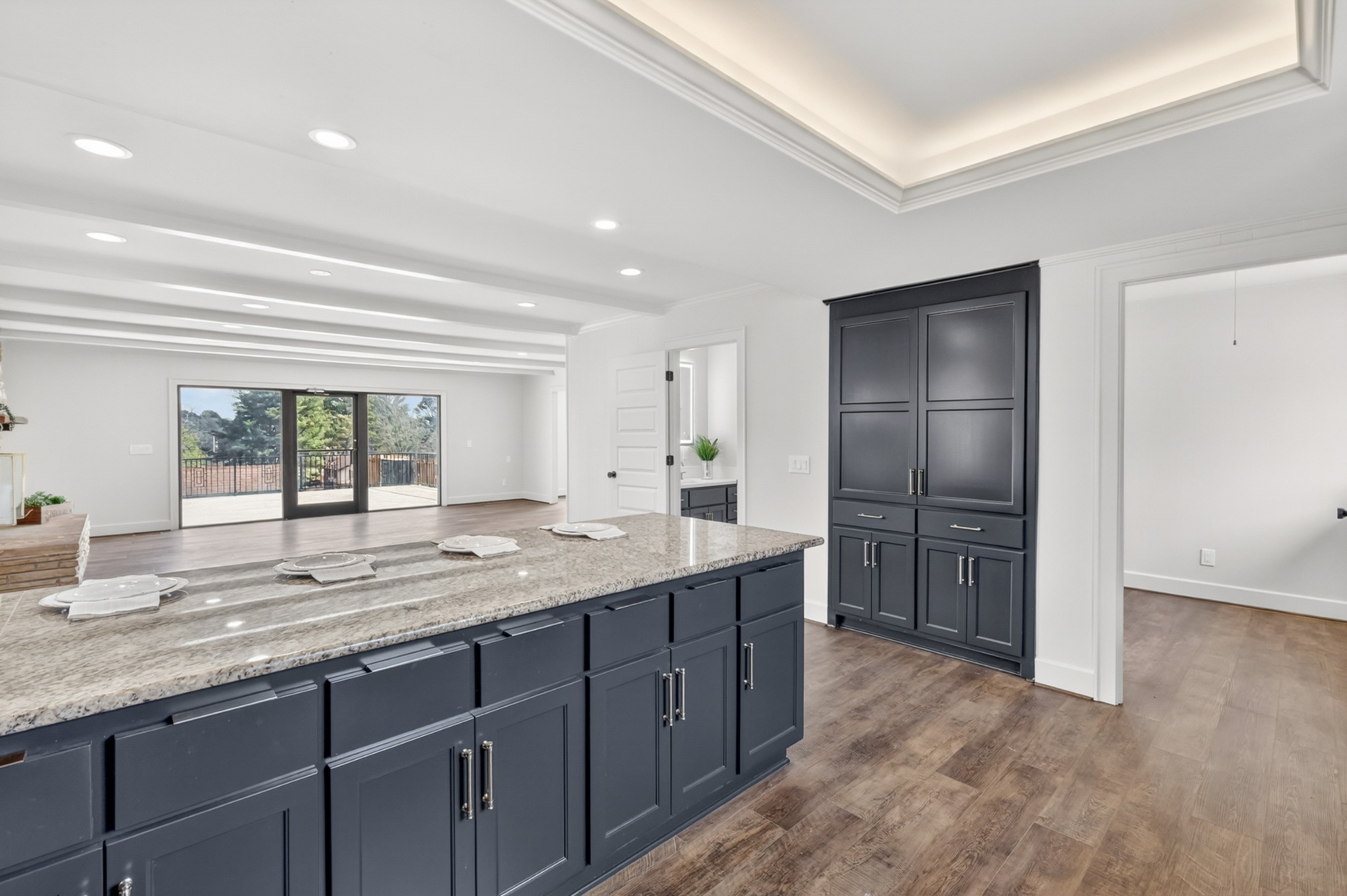 91 Country Club Terrace Winchester, TN 37398 - Photo 23 of 74 a kitchen with granite countertop a sink and a refrigerator