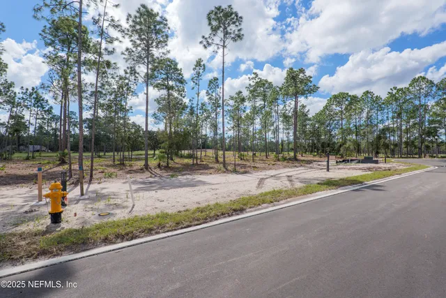 a view of a park with swings