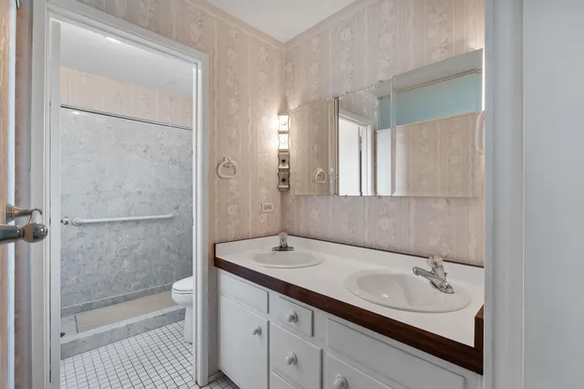 a bathroom with a shower