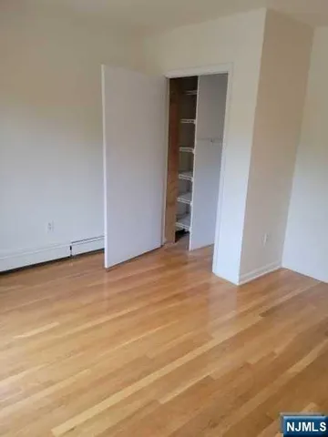 an empty room with closet