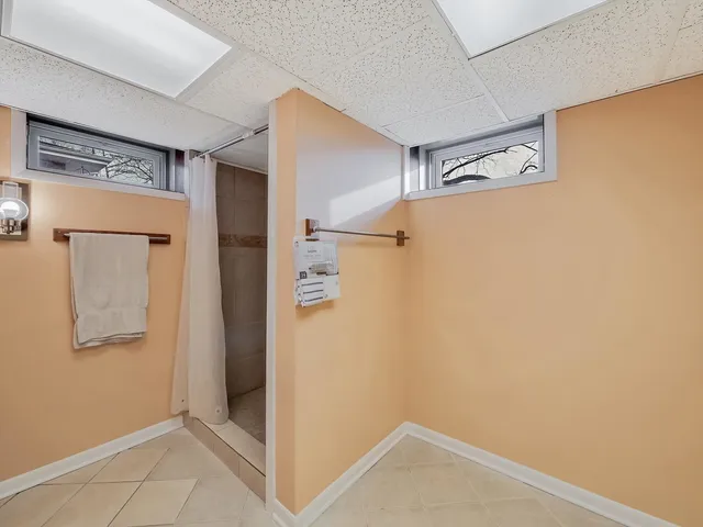 a view of a hallway with closet area