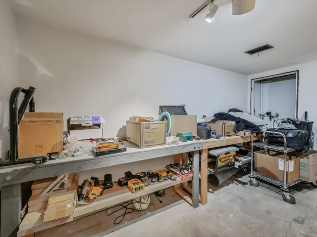 a room with storage and utility