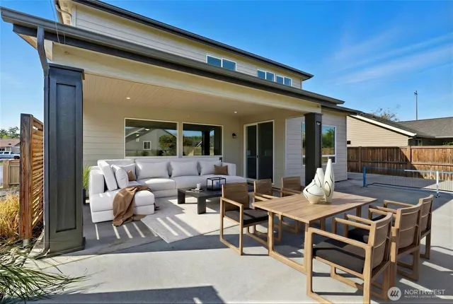 a outdoor space with furniture