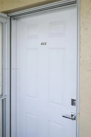 a view of a wooden door
