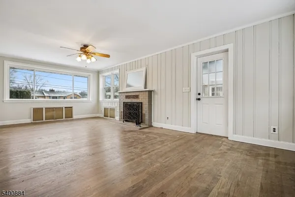 a view of a livingroom with a fireplace