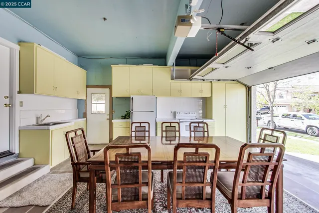 a lobby with furniture and garden