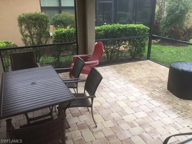 a outdoor view with a sitting space