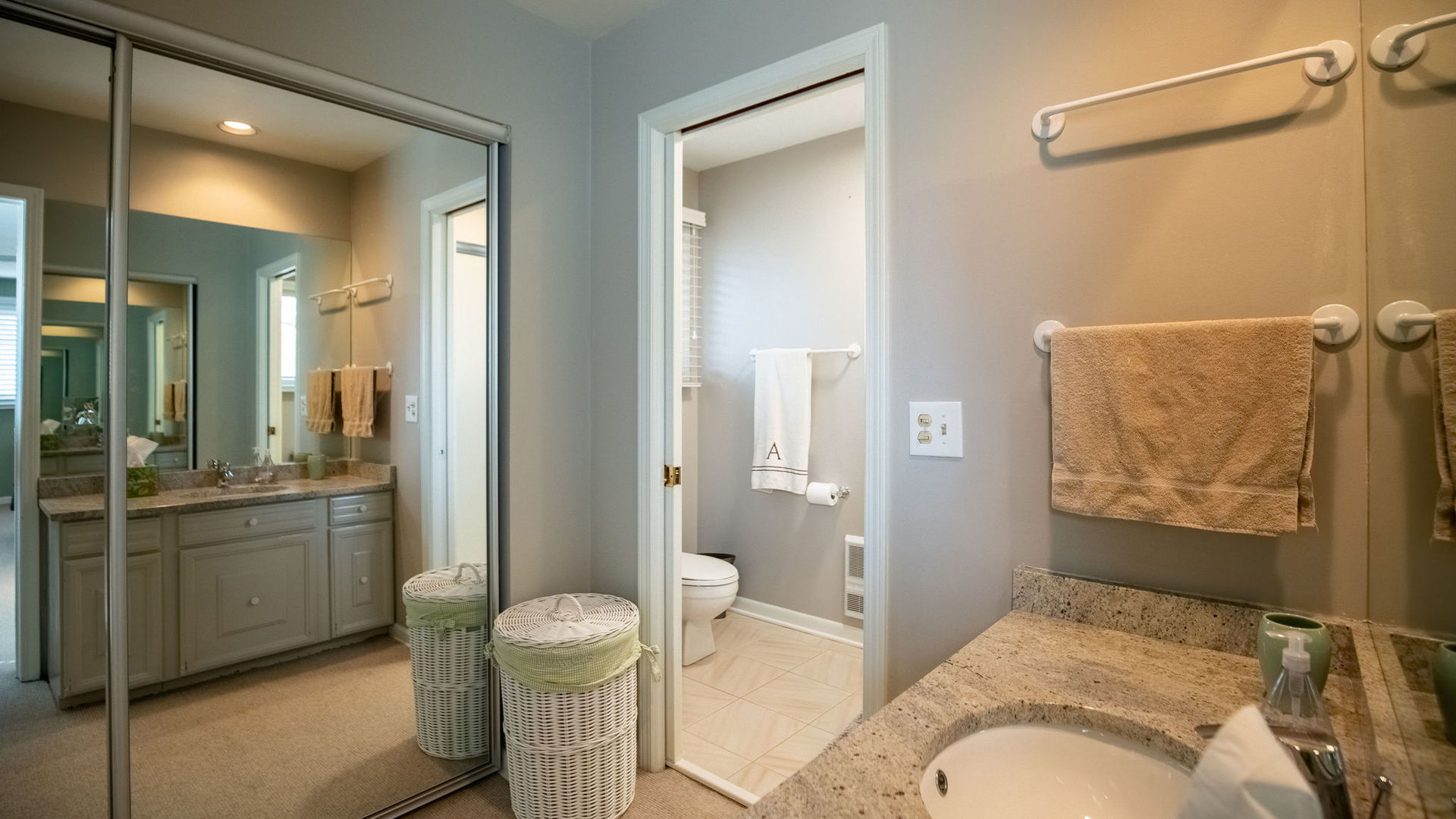 1800 Clover Road Northbrook, IL 60062 - Photo 58 of 71 a spacious bathroom with a granite countertop sink a toilet and shower