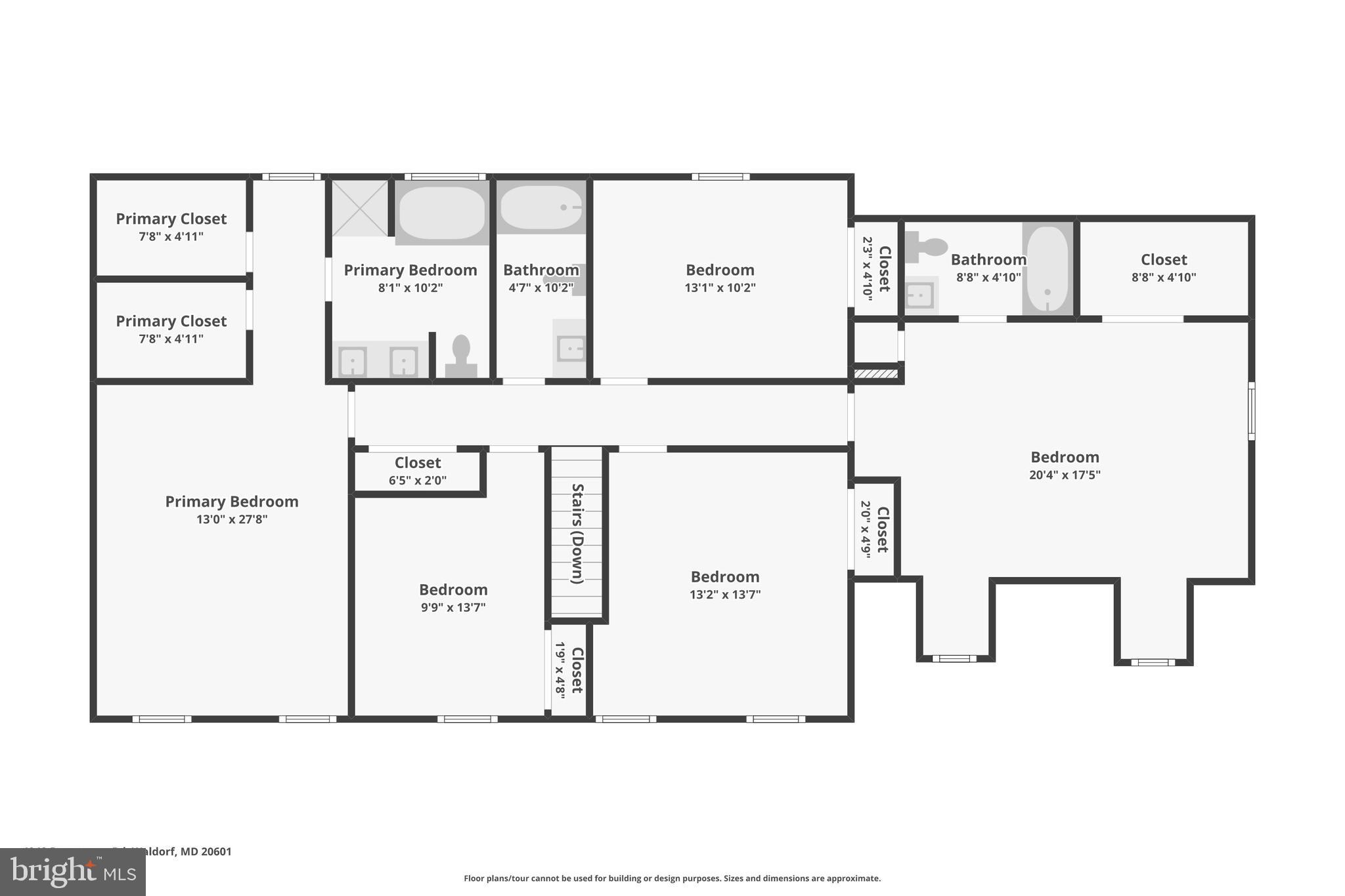 4940 Bryantown Road Waldorf, MD 20601 - Photo 100 of 102 Upstairs (second floor) floorplan