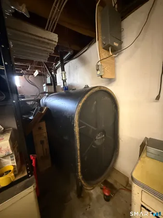 a close view of water heater room