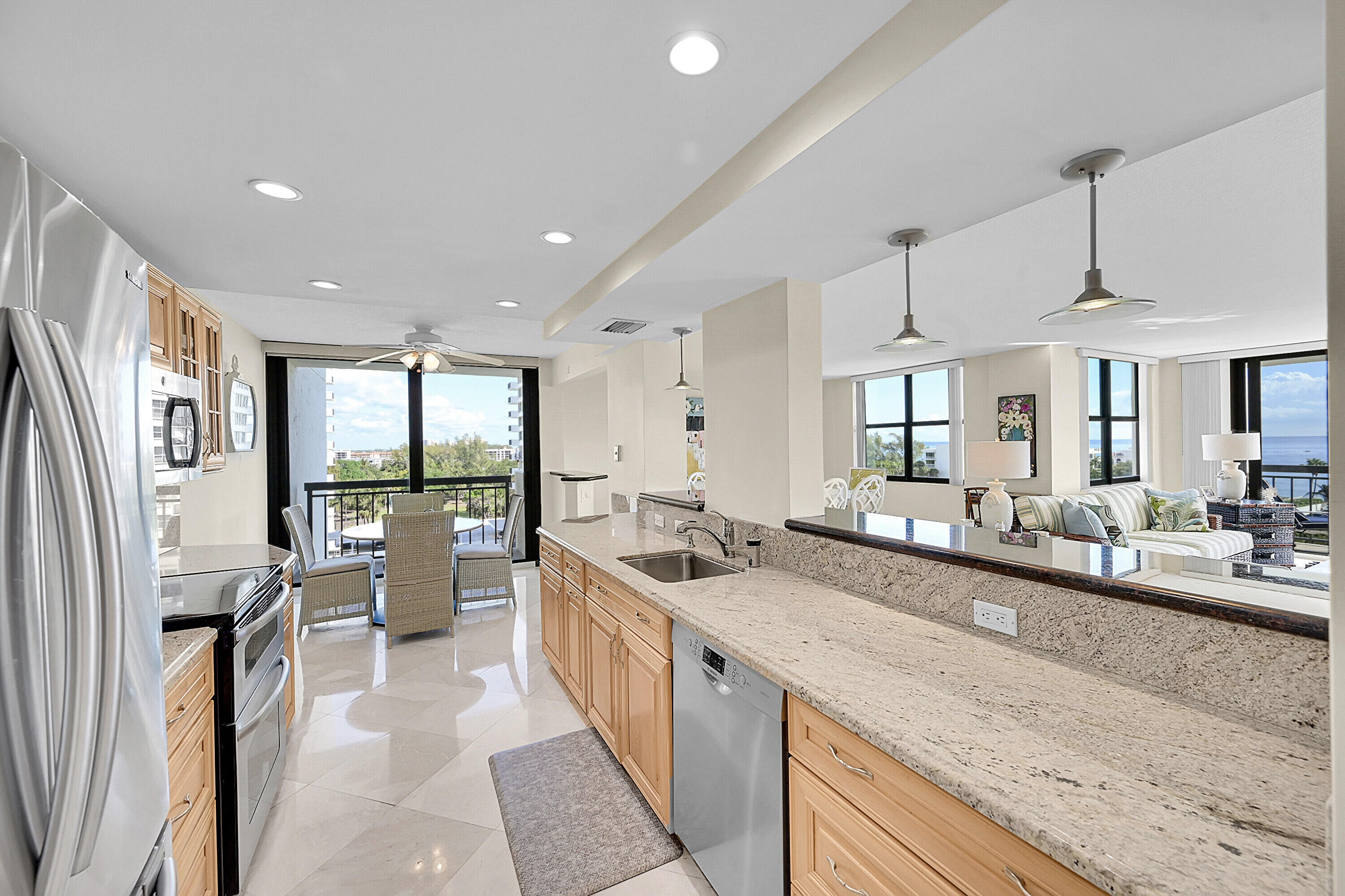 2003 North Ocean Boulevard, Unit 802 Boca Raton, FL 33431 - Photo 13 of 30 Ocean Views from Kitchen