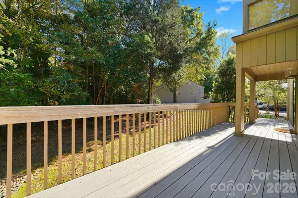 a view of a wooden deck
