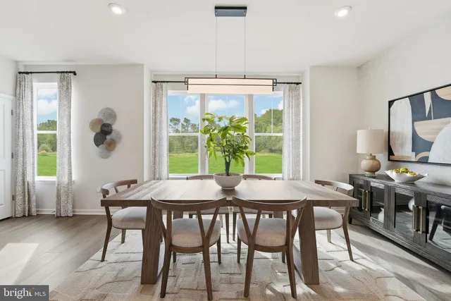 a table and chairs in a room