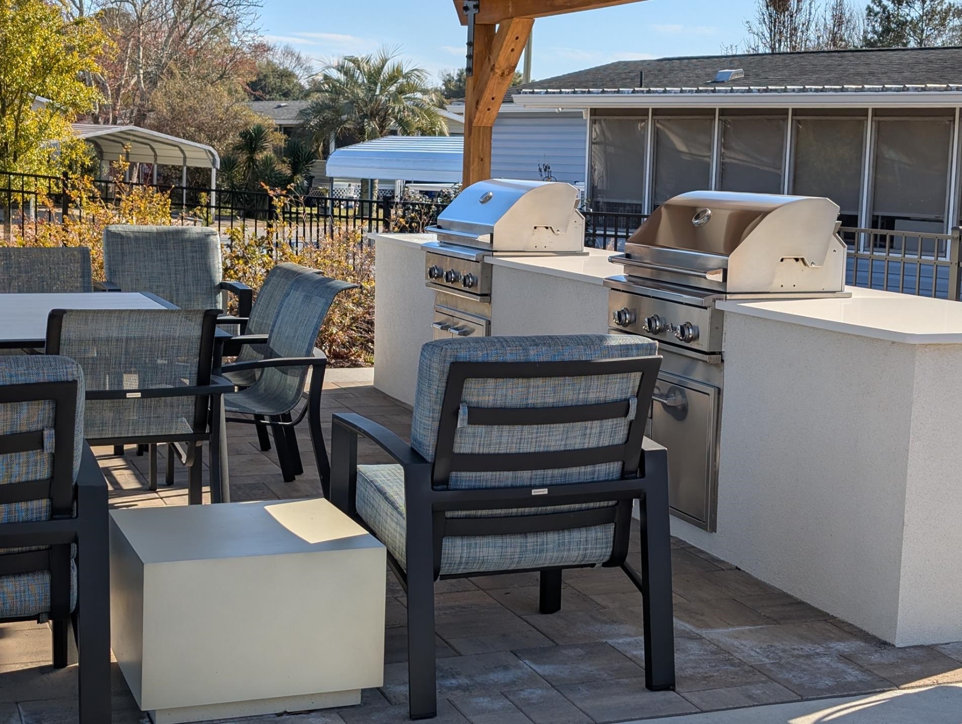 3 Poolside Drive Murrells Inlet, SC 29576 - Photo 33 of 40 View of patio / terrace with exterior kitchen and outdoor dining space
