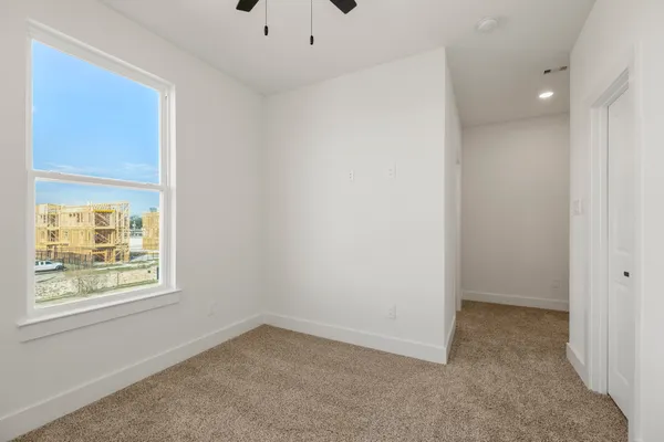 an empty room with windows