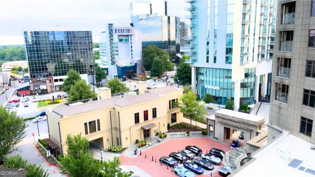 a front view of a multi story building