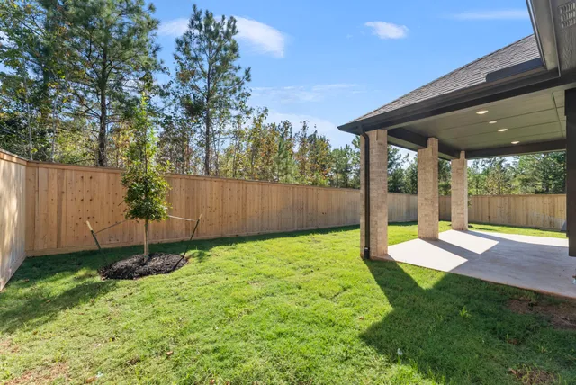 a backyard of a house with lots of green space
