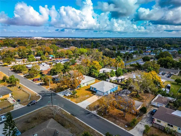 an aerial view of a house
