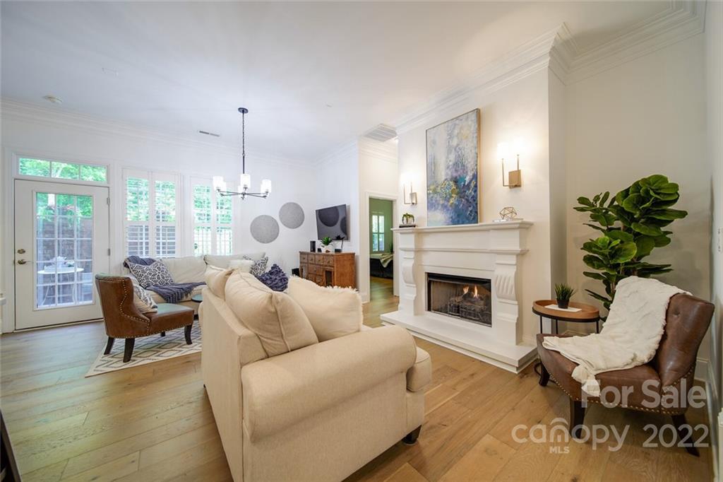6309 Wakehurst Road Charlotte, NC 28226 - Photo 17 of 48 a living room with furniture fireplace and potted plants