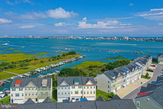 a view of a city with an ocean