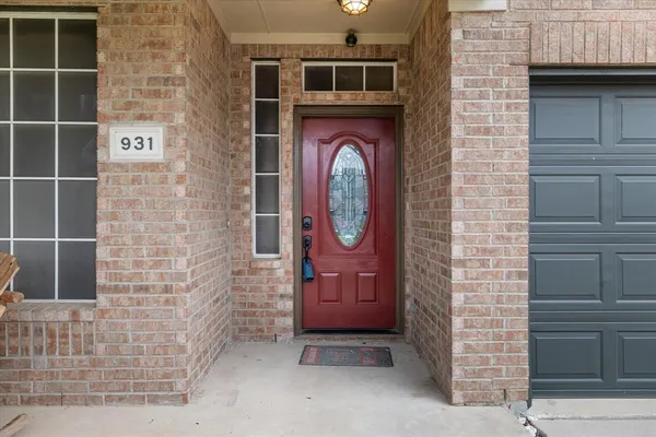 a front view of a house with a door