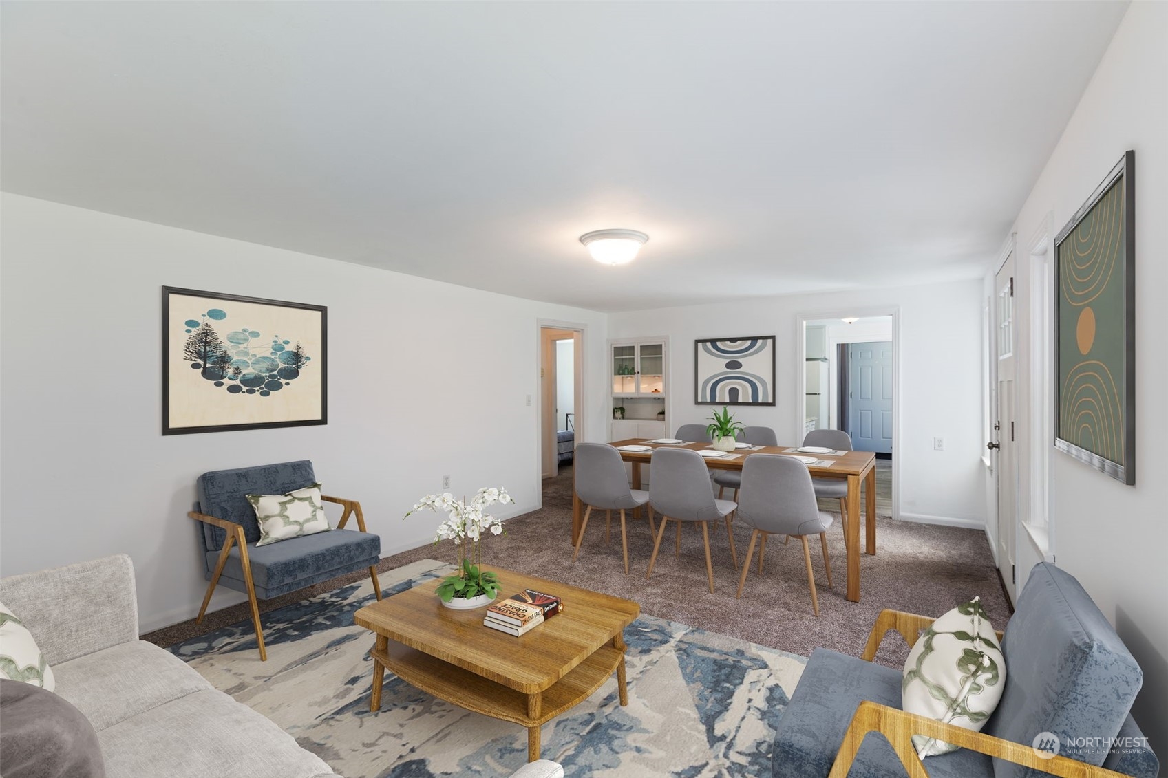 11616 6th Avenue Southwest Seattle, WA 98146 - Photo 10 of 37 a living room with lots of furniture and view of kitchen