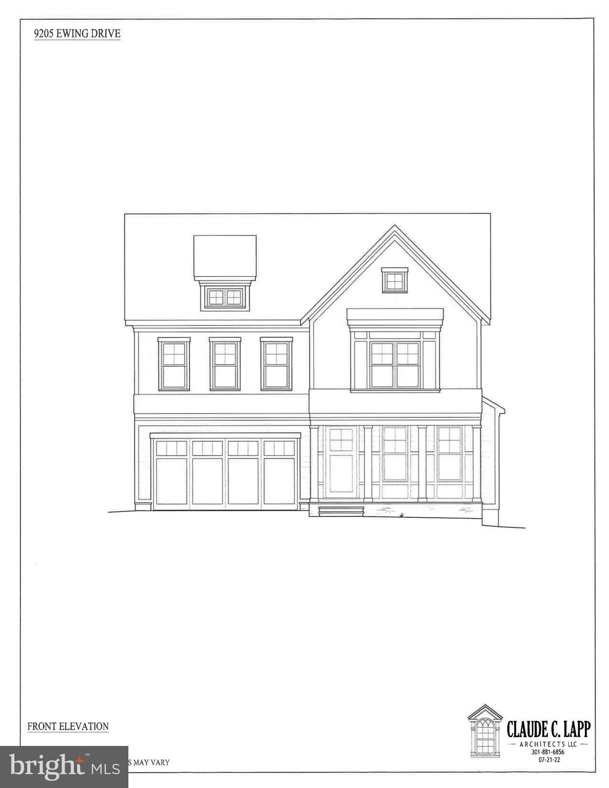 9205 Ewing Drive Bethesda, MD 20817 - Photo 2 of 5 Front Elevation