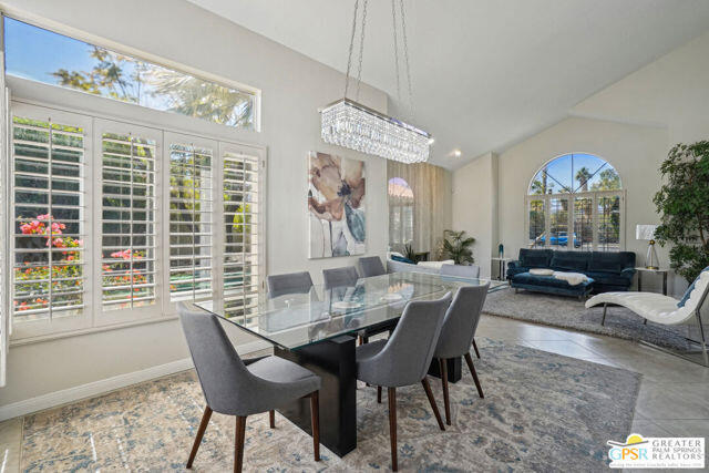 364 Oakmont Drive Palm Desert, CA 92211 - Photo 69 of 74 a view of a dining room with furniture window and outside view