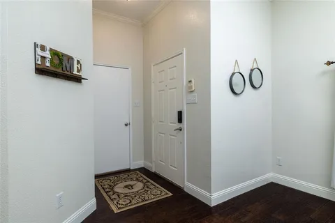 a view of a bathroom with a mirror