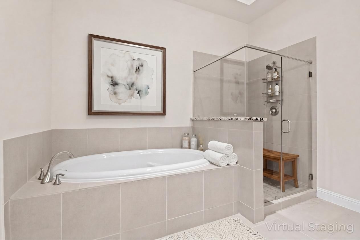 8931 Leaning Hollow Lane Spring, TX 77379 - Photo 20 of 38 VIRTUALLY STAGED PRIMARY BATH TUB AREA
