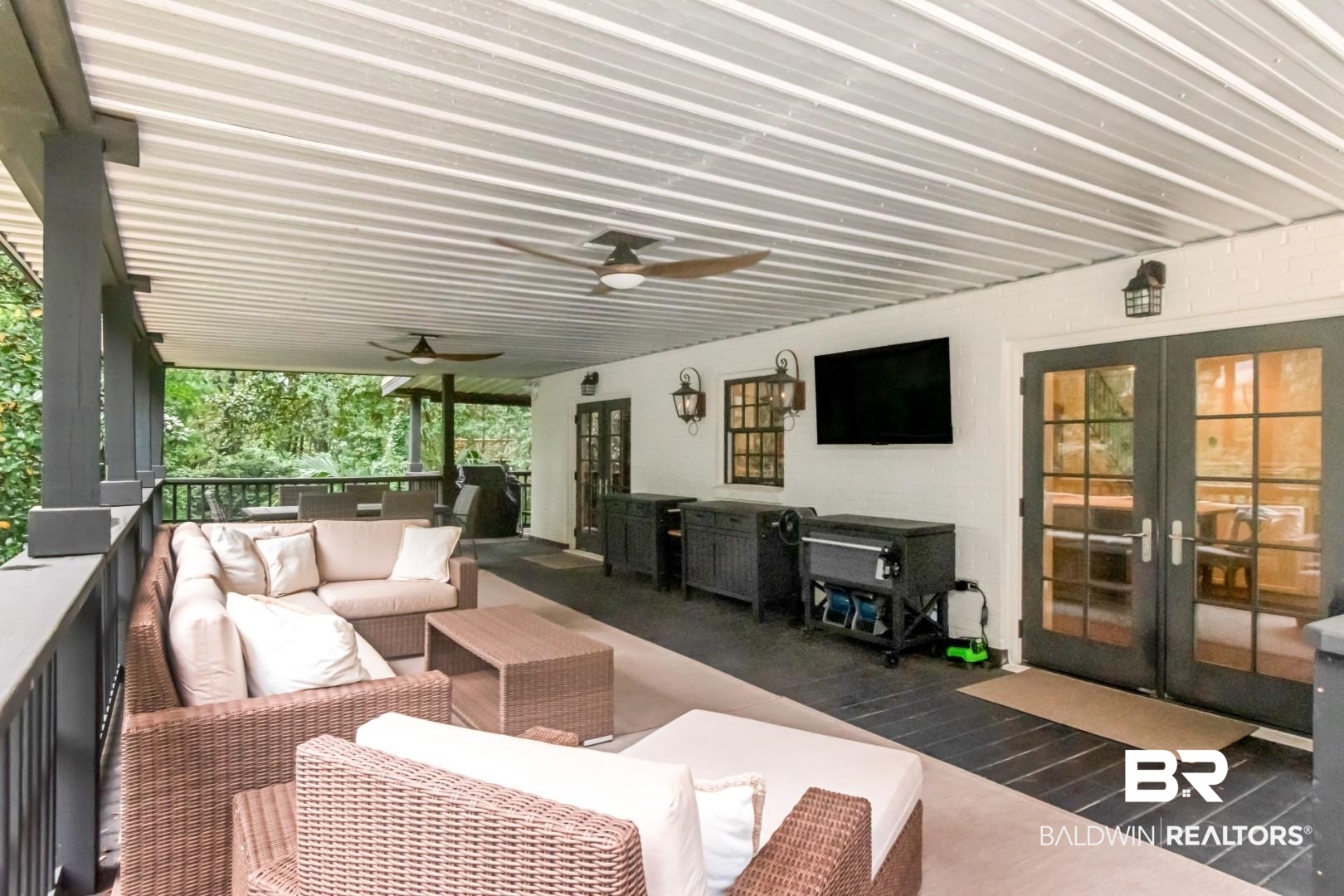 4810 Mums Court Mobile, AL 36608 - Photo 30 of 50 View of patio / terrace with french doors and an outdoor living space