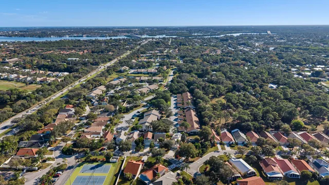 an aerial view of multiple house