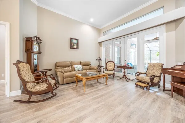 a living room with furniture