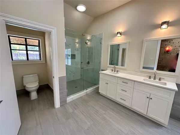 a bathroom with a shower