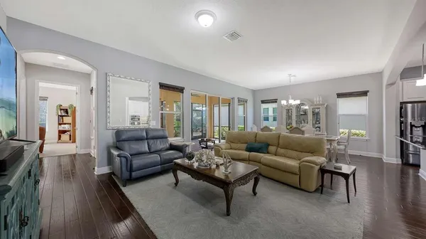 a living room with furniture and a couch