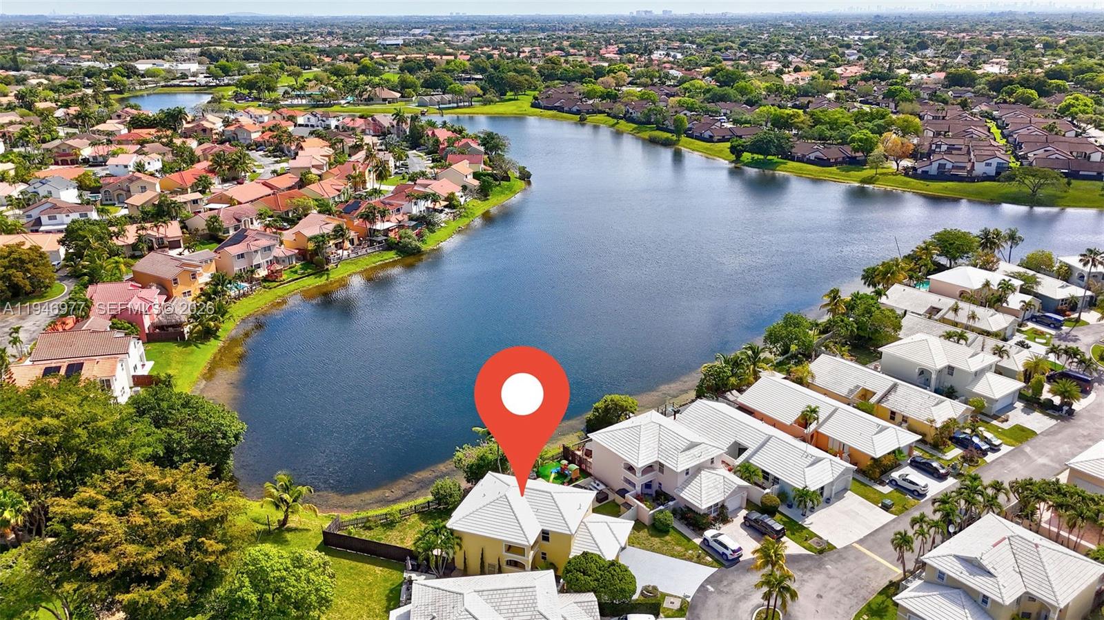 15481 Southwest 47th Terrace, Unit 15481 Miami, FL 33185 - Photo 5 of 29 an aerial view of a house with a swimming pool yard and outdoor seating