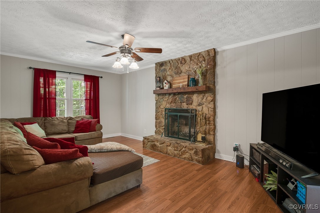 10310 Qualla Road Chesterfield, VA 23832 - Photo 9 of 23 Beautiful living room with stone fireplace