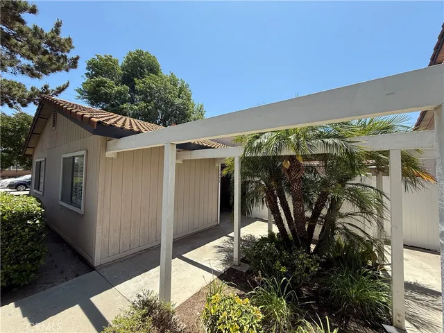a view of a house with a patio