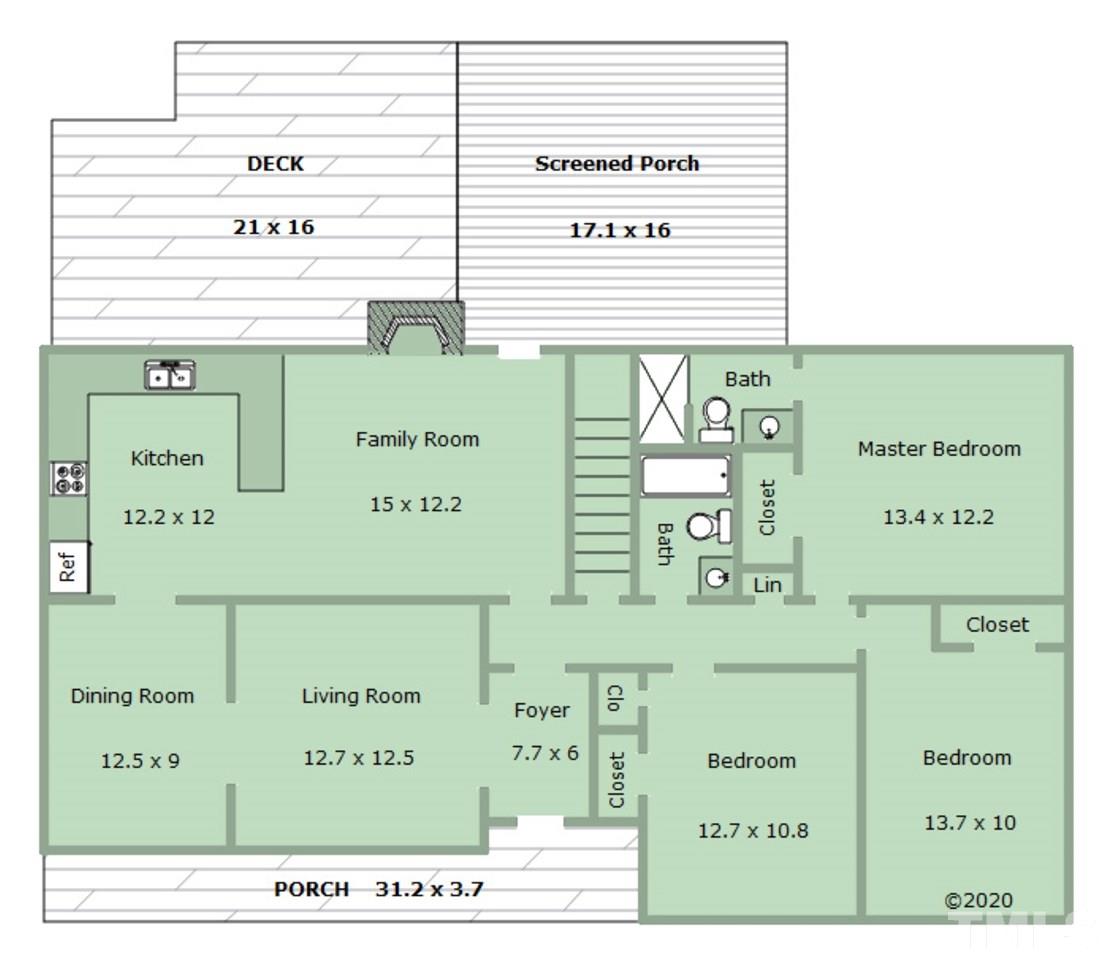 4909 Oak Park Road Raleigh, NC 27612 - Photo 11 of 11 This is the above grade floor plan.