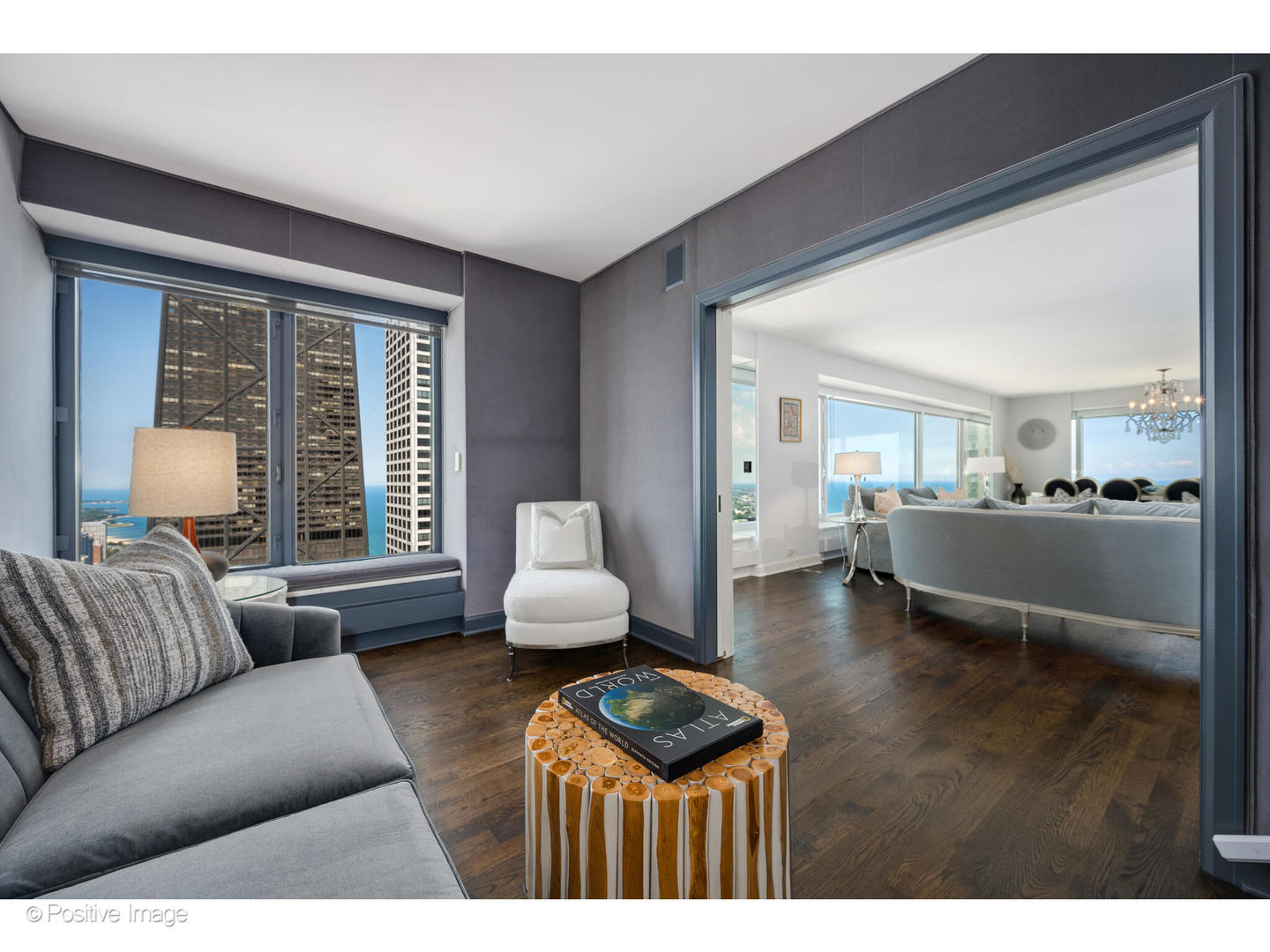 161 East Chicago Avenue, Unit 54A Chicago, IL 60611 - Photo 22 of 41 a living room with furniture and a large window