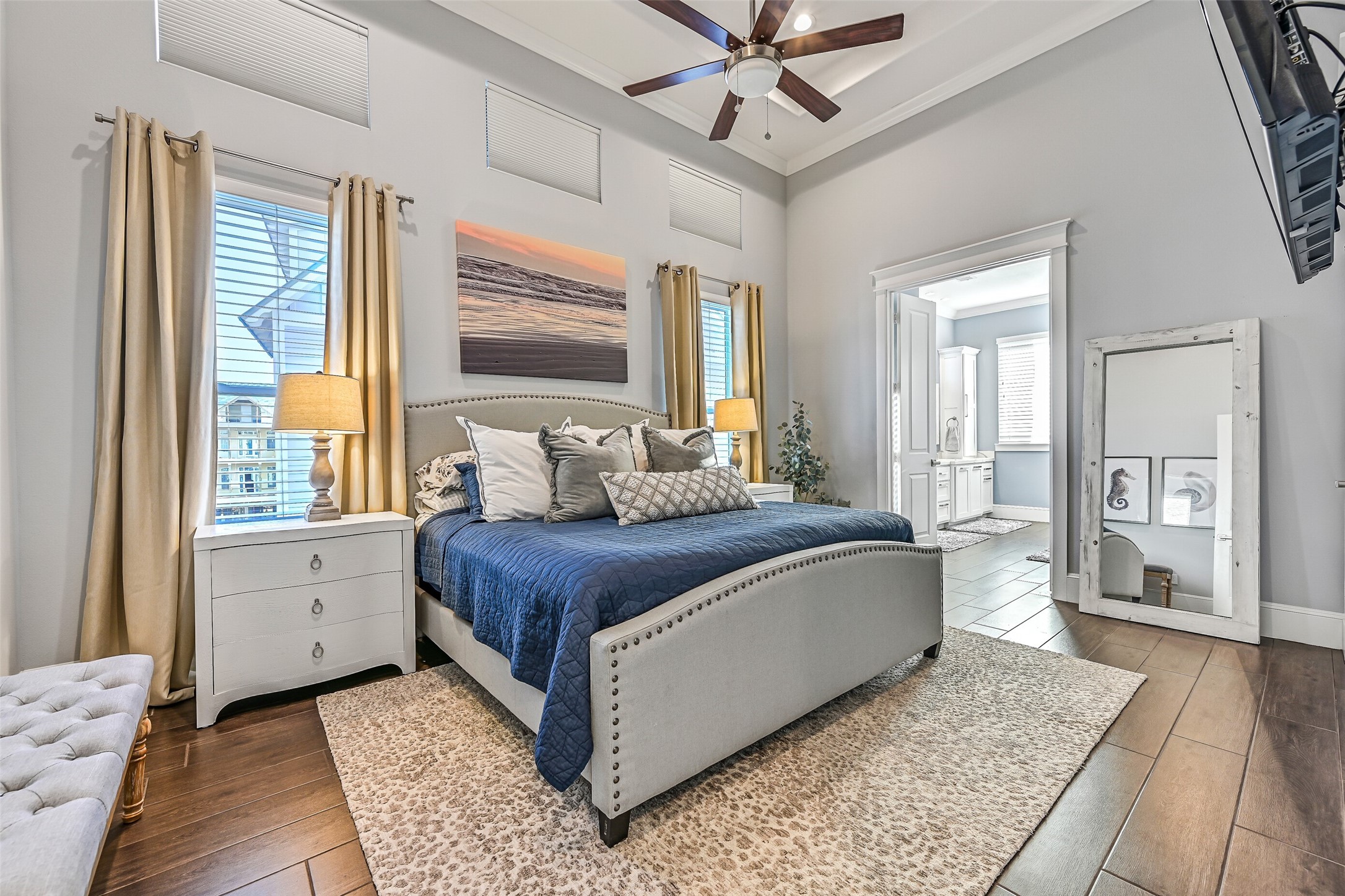 3839 Periwinkle Galveston, TX 77554 - Photo 41 of 49 The final bedroom on the second floor is the spacious junior primary, complete with an en-suite bathroom.