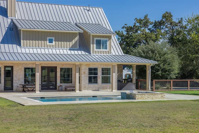 a building outdoor space with seating space