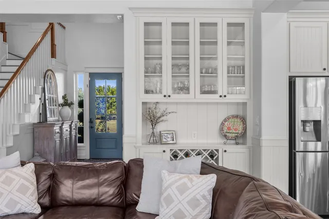 a living room with furniture