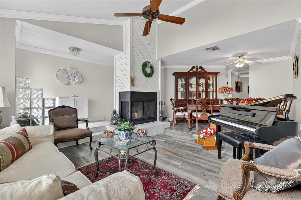 575 Tiberon Cove Road Longwood, FL 32750 - Photo 13 of 56 a living room with furniture and a fireplace