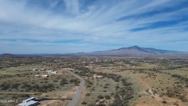 an aerial view of houses covered in trees