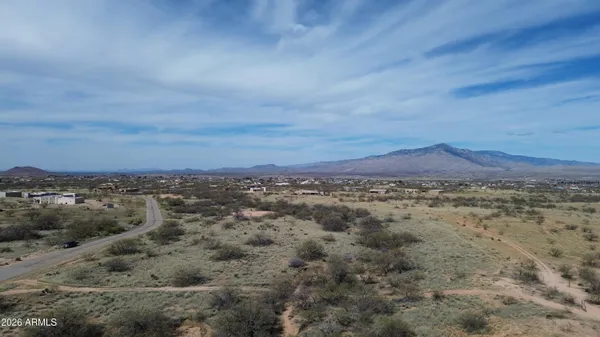 an aerial view of houses covered in trees